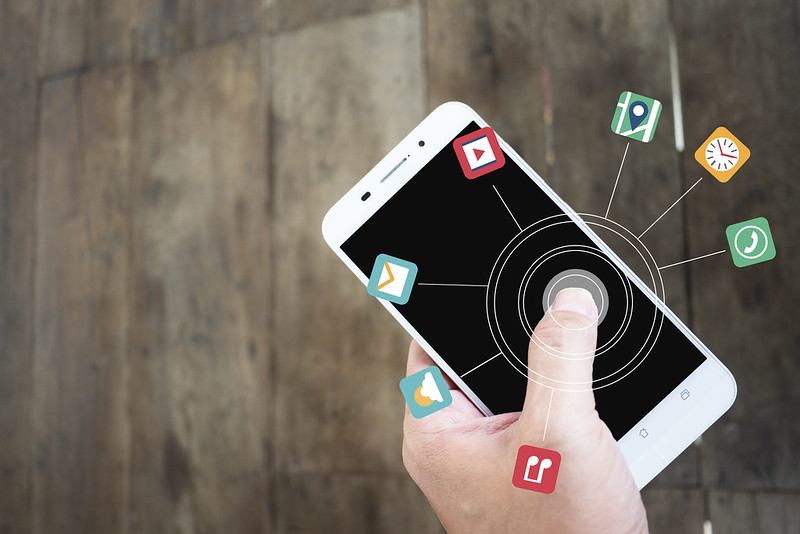 Touching smart phone apps